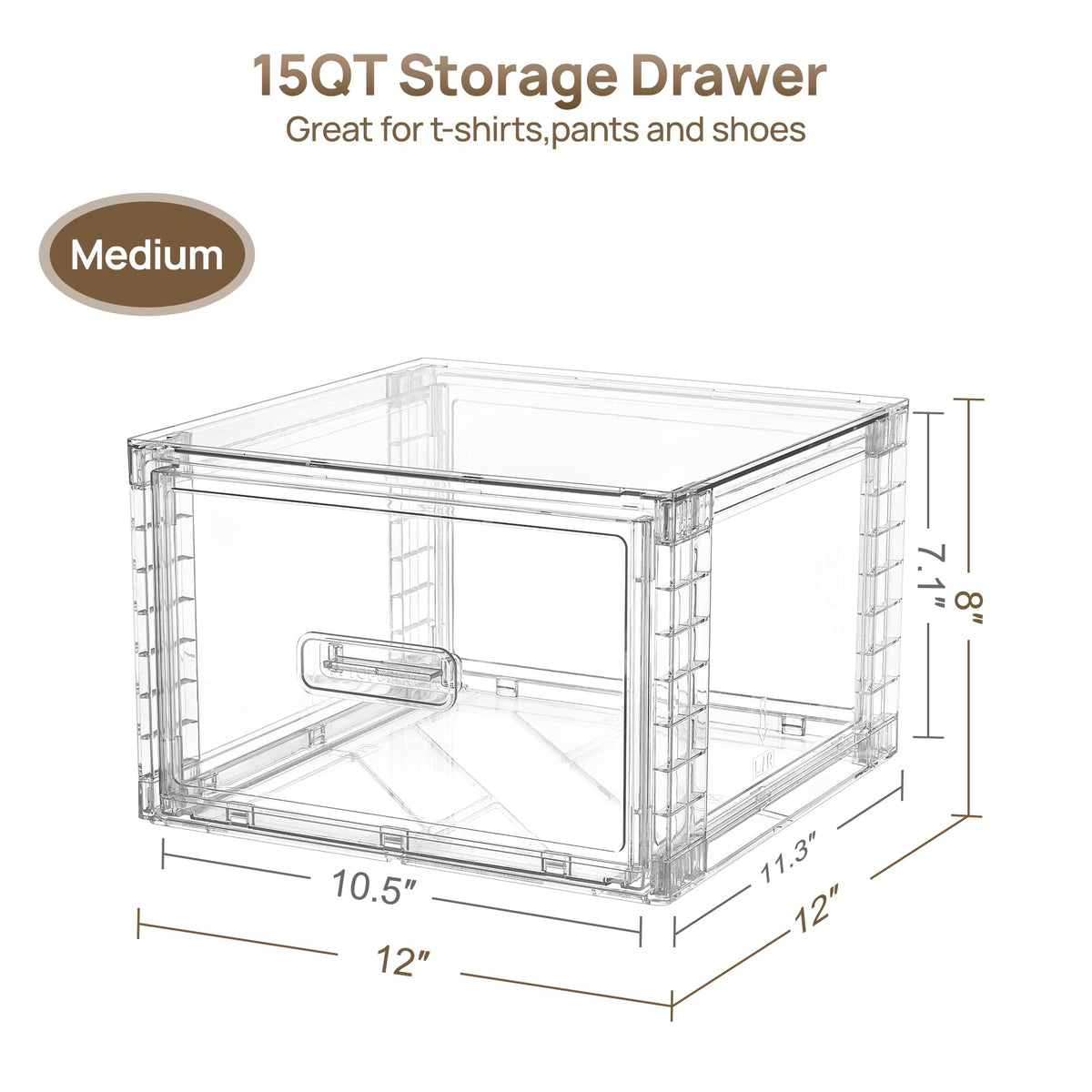 Clear Stackable Storage Drawers 4 Pack 15QT L74834