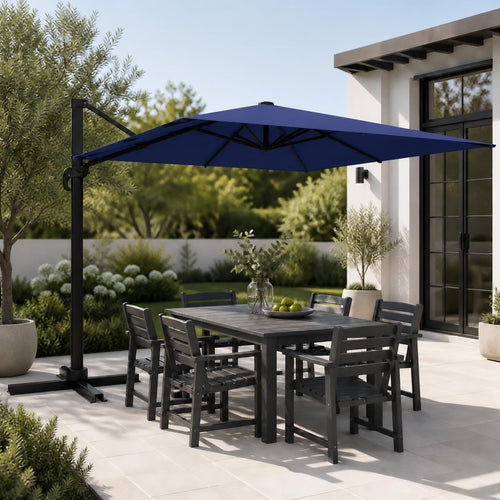 10' X 10' Aluminum Cantilever Patio Umbrella with 360-degree Rotation J1645