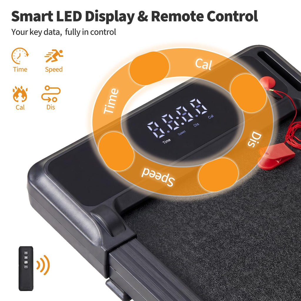 Black Portable 3-in-1 Walking Pad Treadmill I667309