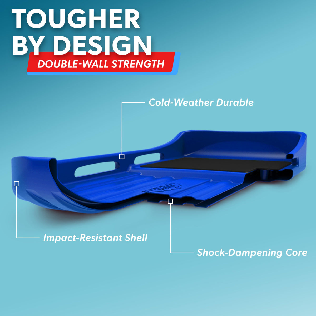2 Person Snow Sled with Pull Strap and Padded Seat F980