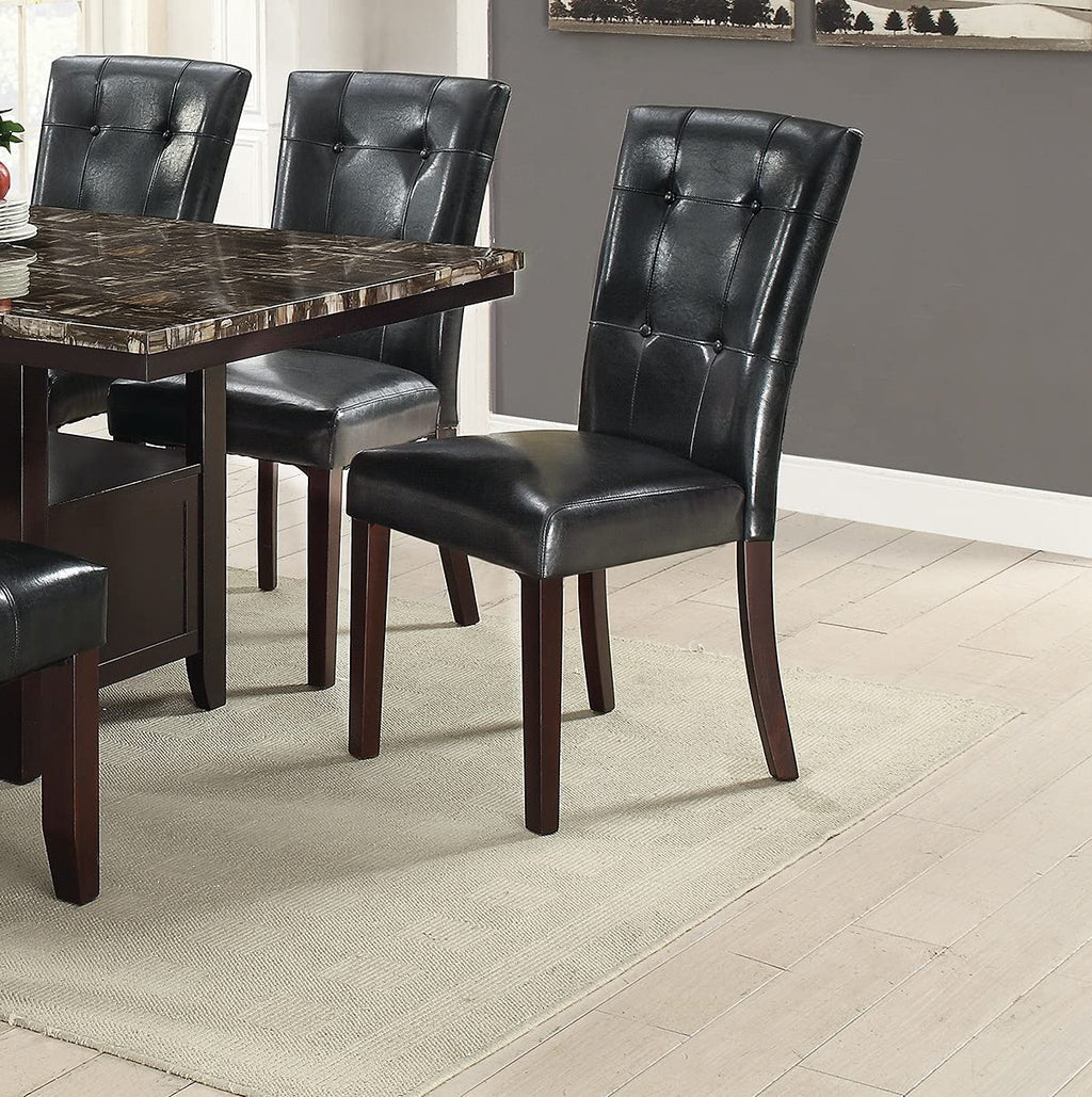 Black Faux Leather Dining Chairs Set of 2 S189039