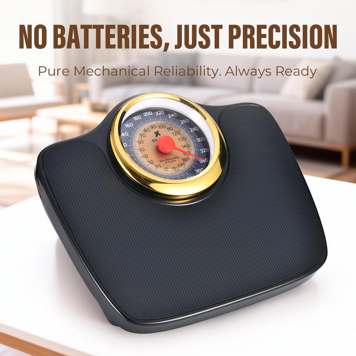 Mechanical Bathroom Scale, Large Dial, 400lbs G419212