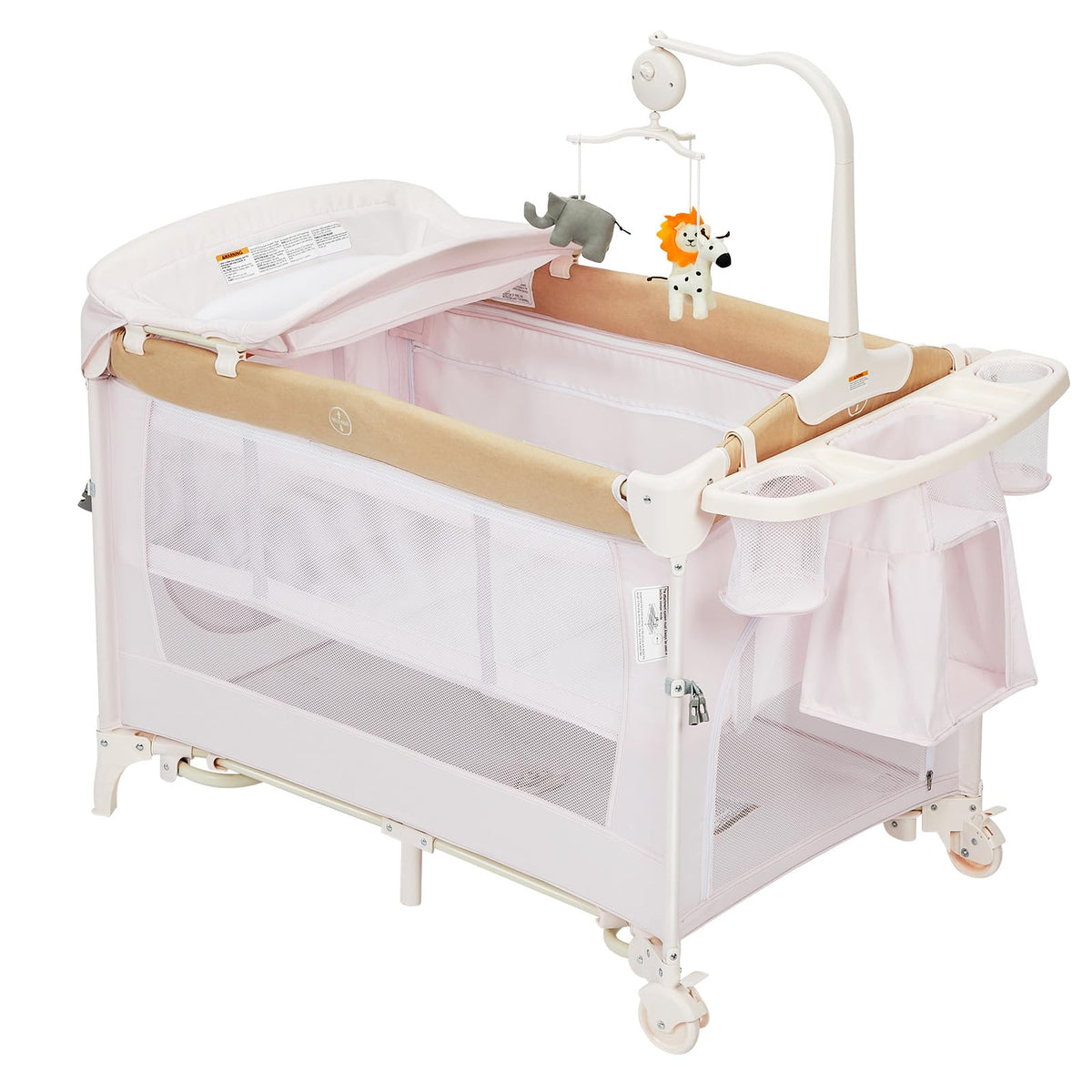 4 in 1 Pack and Play with Bassinet, Changing Table, Playpen and Carry Bag Y199228