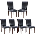 Black PU Leather Upholstered Dining Chairs Set of 6 Q601893