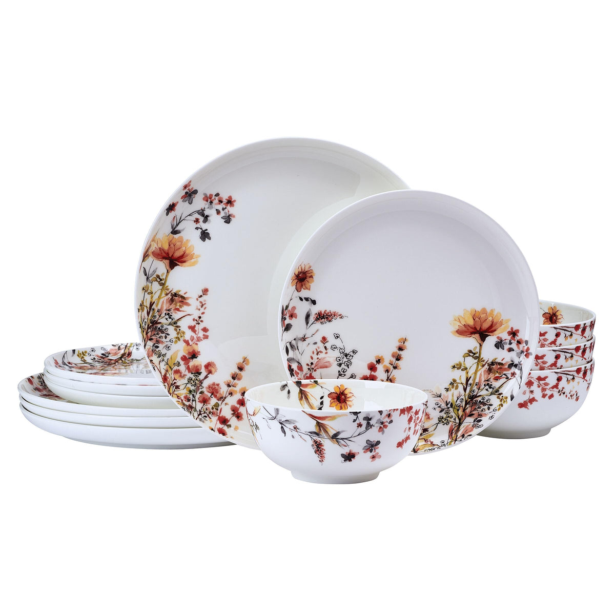 12 Piece Floral Bone China Dinnerware Set P6716