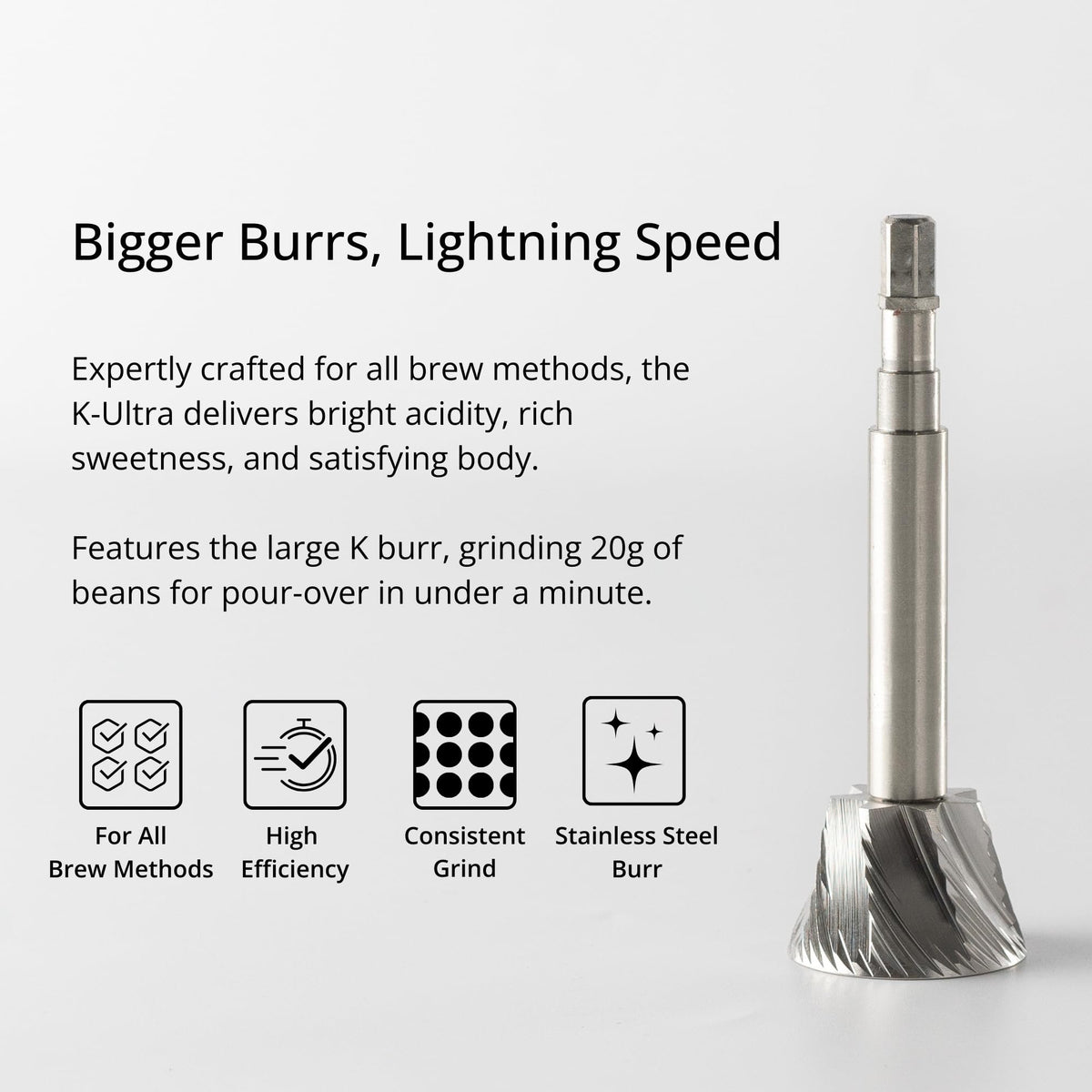 Manual Coffee Grinder Silver with Carrying Case Stainless Steel Conical Burr D942064