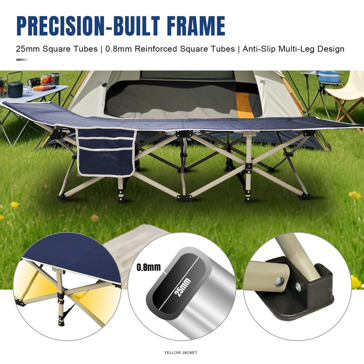 Folding Camping Cot with Mattress and Carry Bag V819193