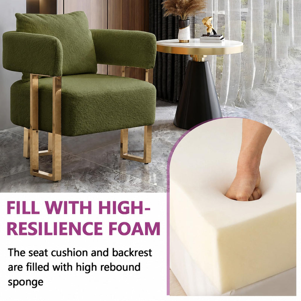 Velvet Upholstered Accent Chairs Set of 2 with Golden Metal Legs Z649562