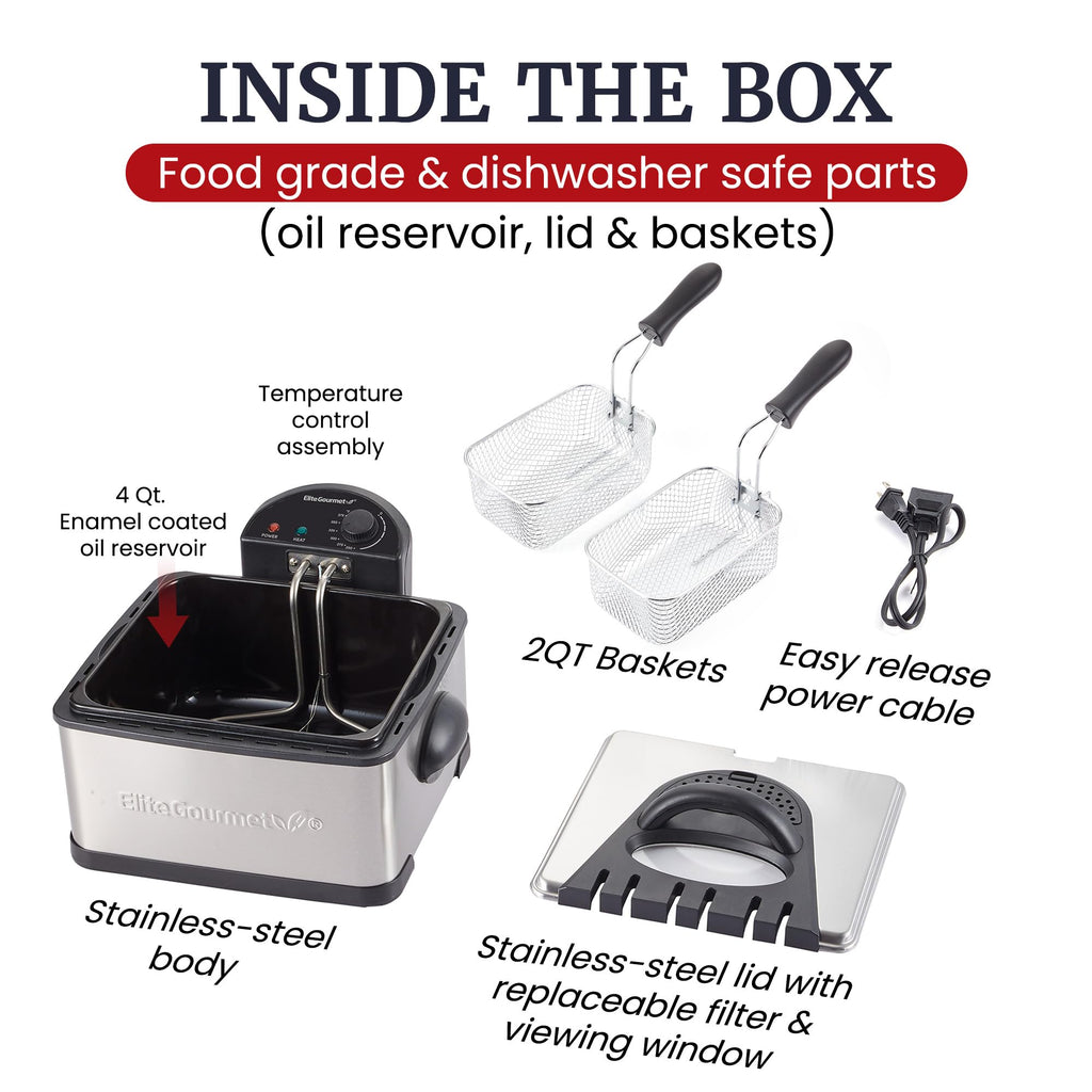 4.5Qt Deep Fryer with 2Qt Split Baskets X85502