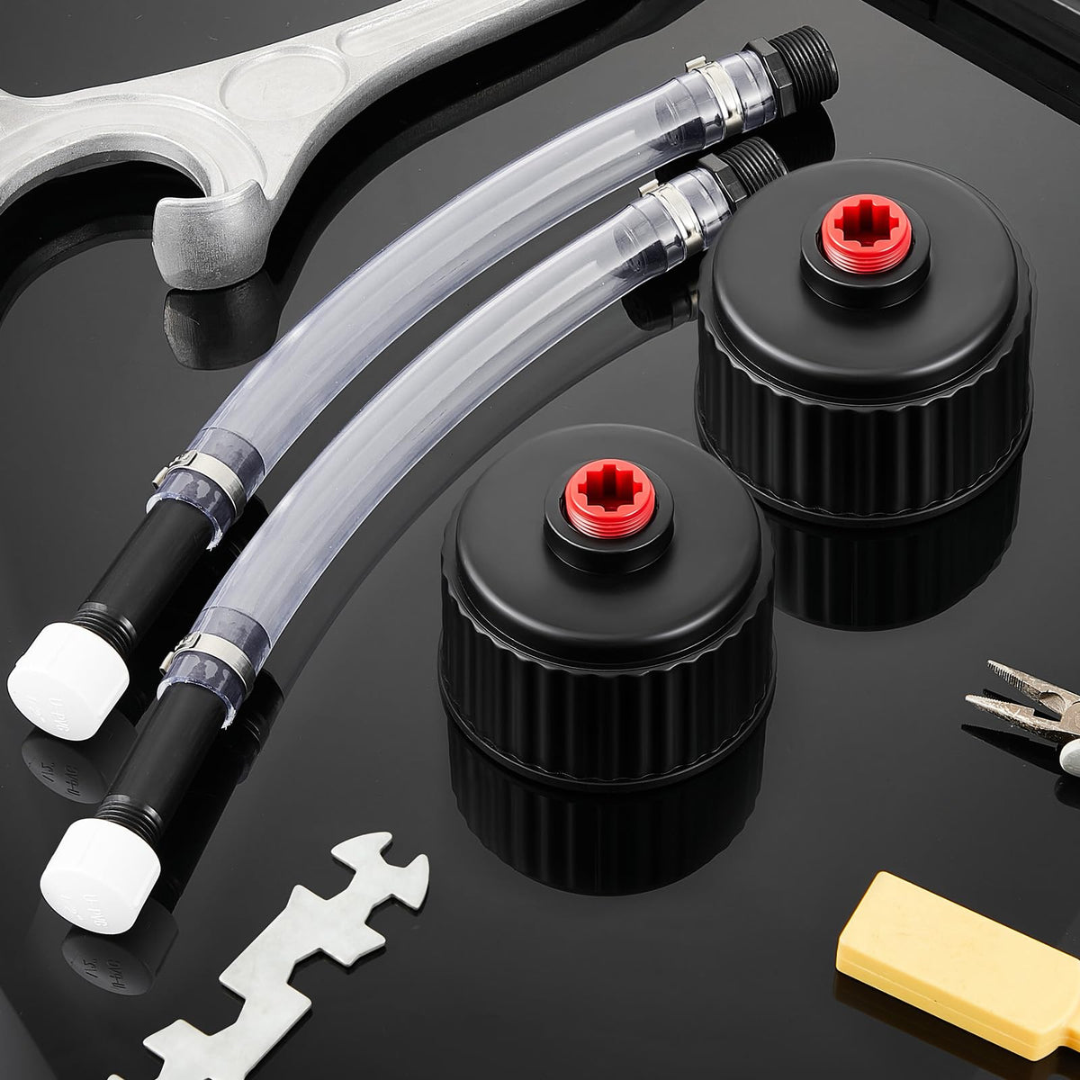 4 Pcs Fuel Jug Cap Replacement with Hose Kit R36635