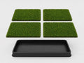 Artificial Grass Dog Potty with Tray & 4 Reusable Turf Pads W4621