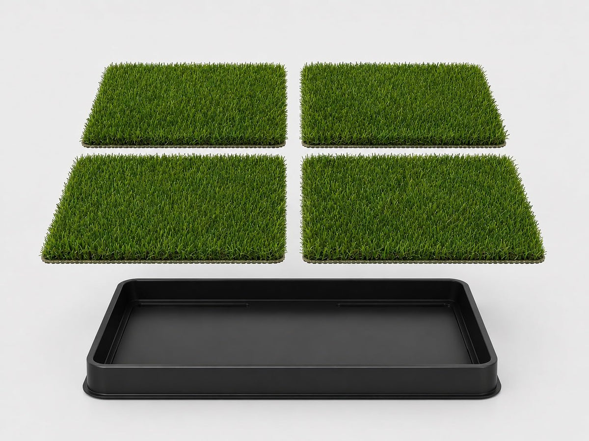 Artificial Grass Dog Potty with Tray & 4 Reusable Turf Pads W4621
