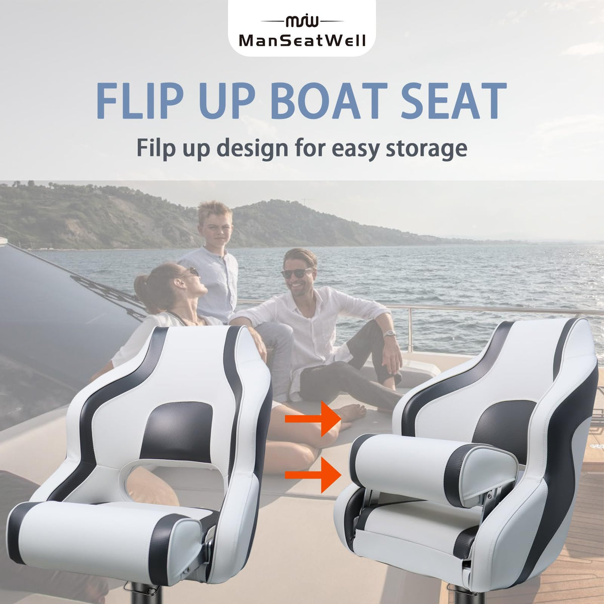 White Black Boat Seat M6278