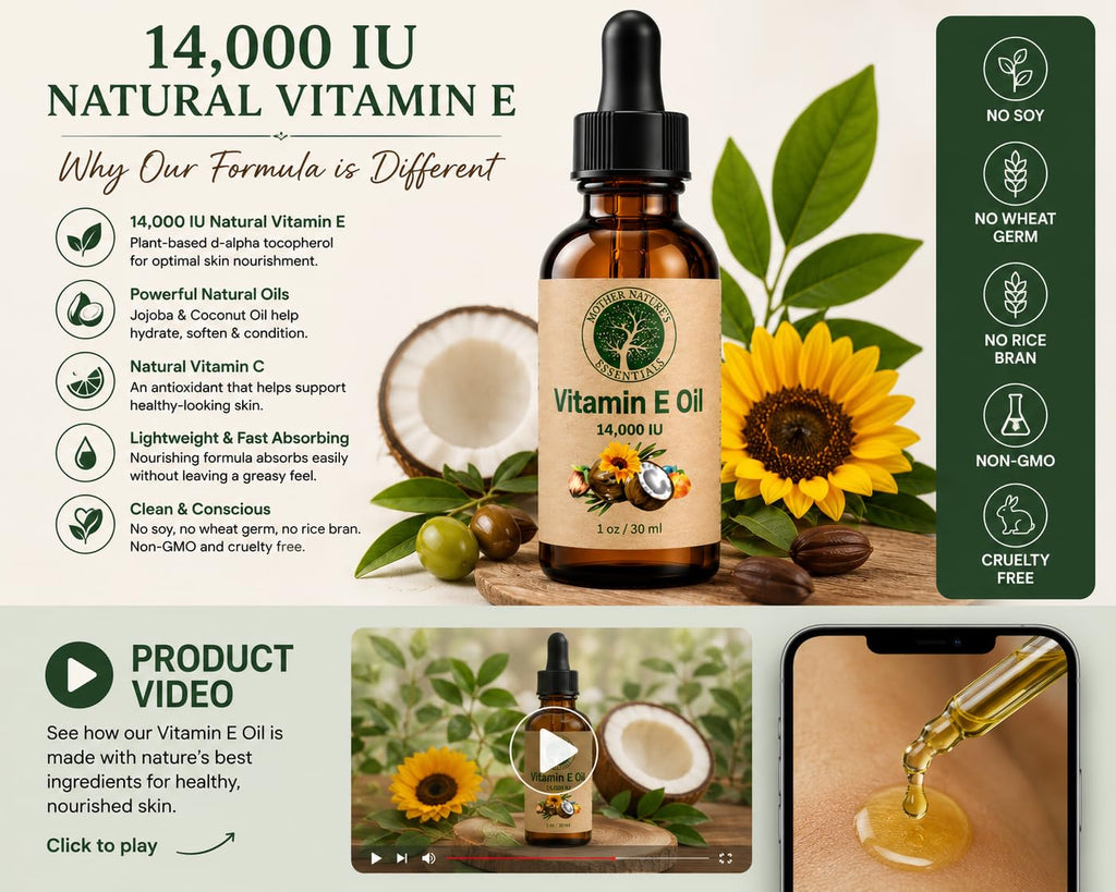Vitamin E Oil with Jojoba & Coconut Oils + Vitamin C, 1 oz (2-Pack) Z309