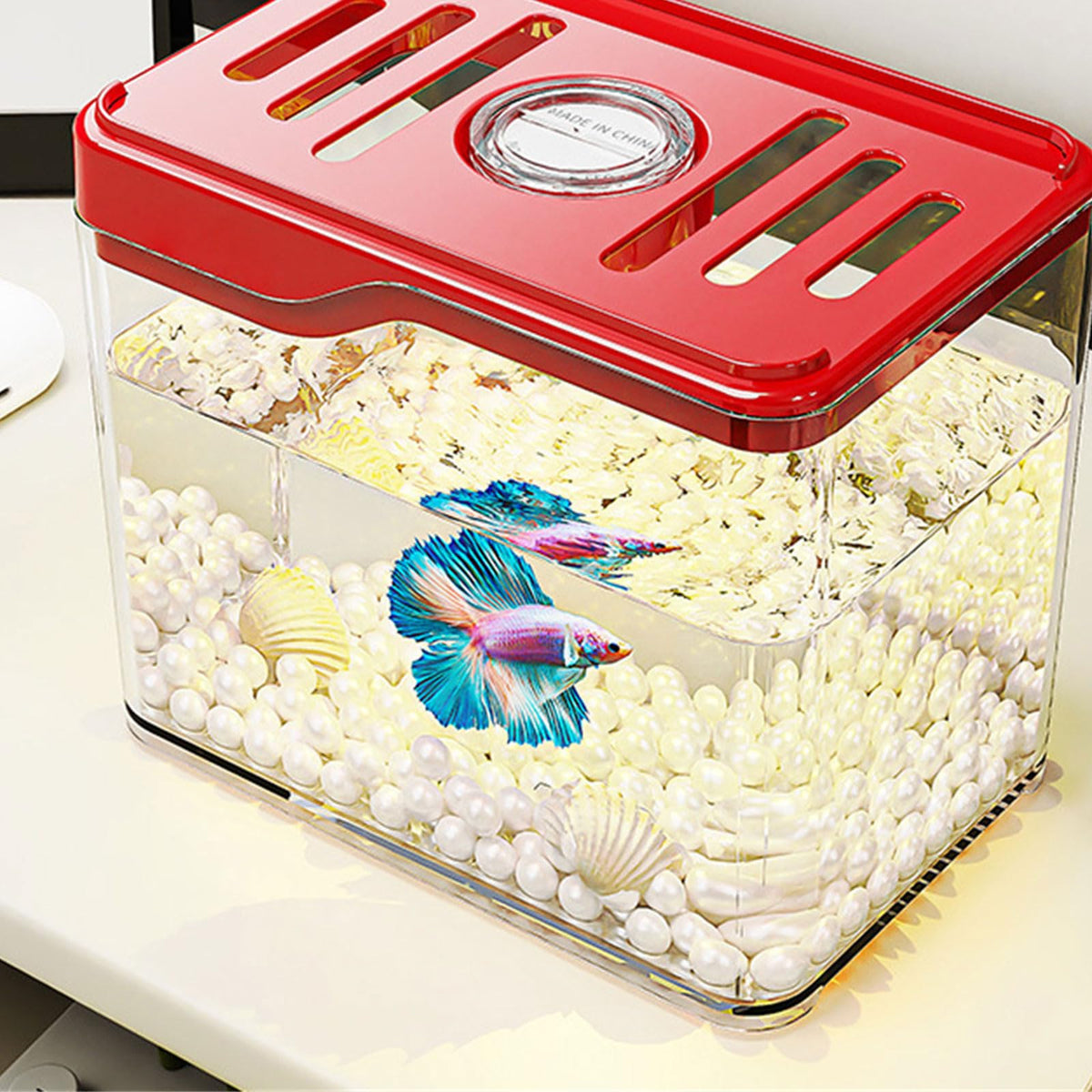 Clear Fish Tank with Colorful LED Light I285844