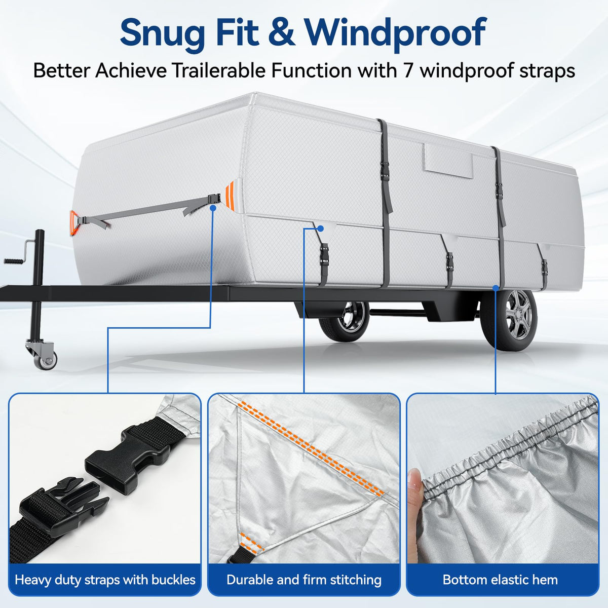 14'-16' Waterproof Oxford Fabric Camper Cover Q3427
