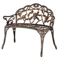38.5" Metal Rose Bench for 2 Person Seat S705763