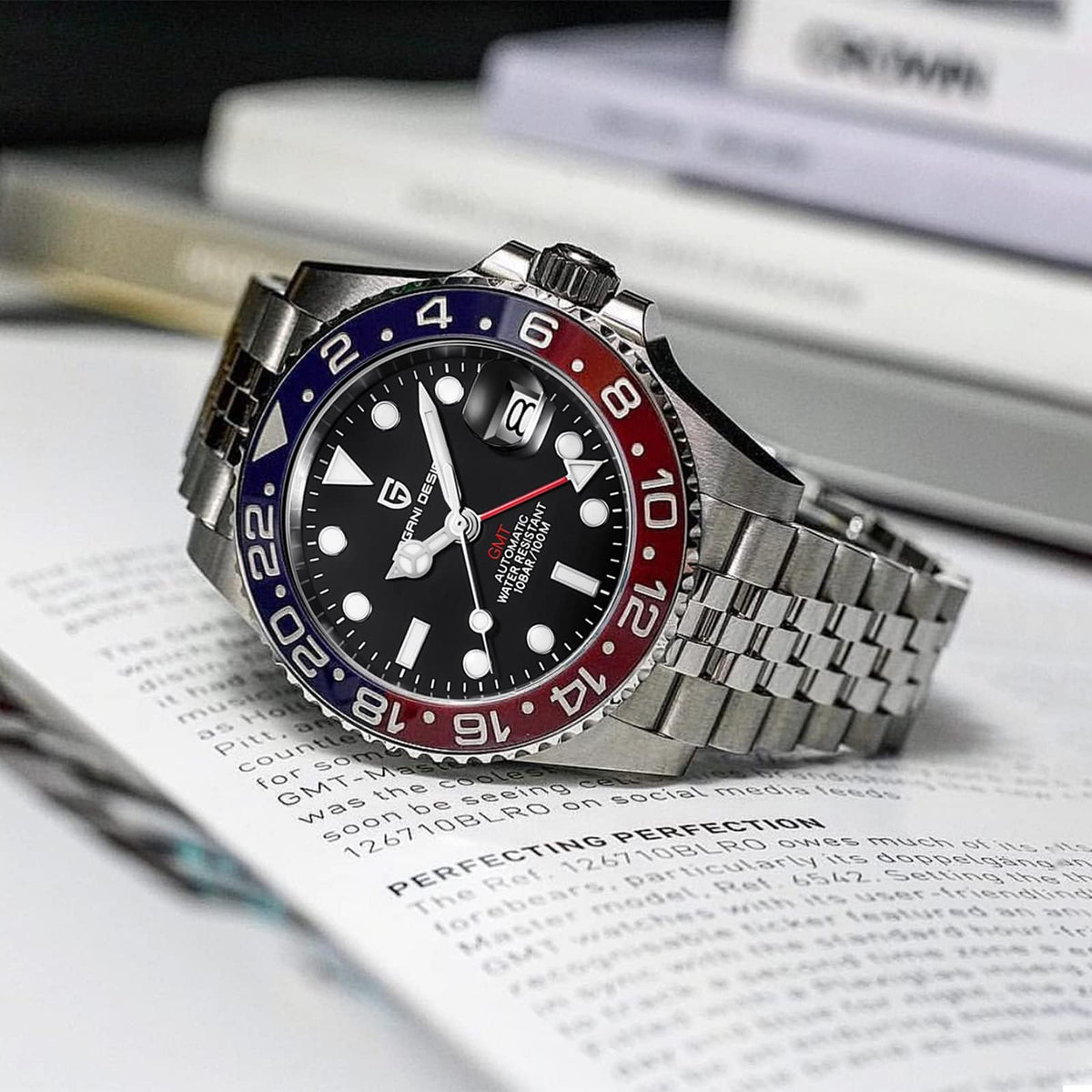 Automatic 40MM Date 100M Waterproof Stainless Steel Sapphire Glass Men Watch Y28820