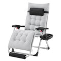 26" Gray Zero Gravity Chair with Removable Cushion F31733
