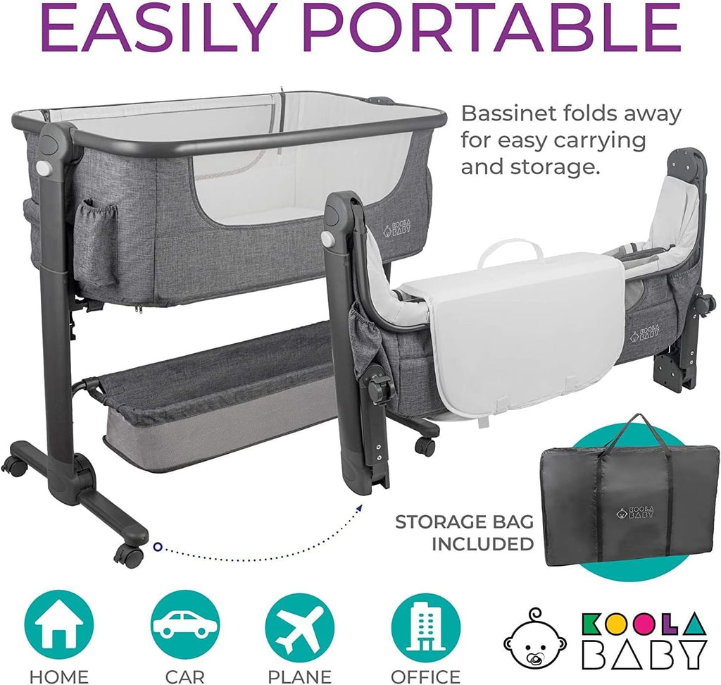 Baby Bassinet Bedside Sleeper Portable Crib with Storage Basket P85071