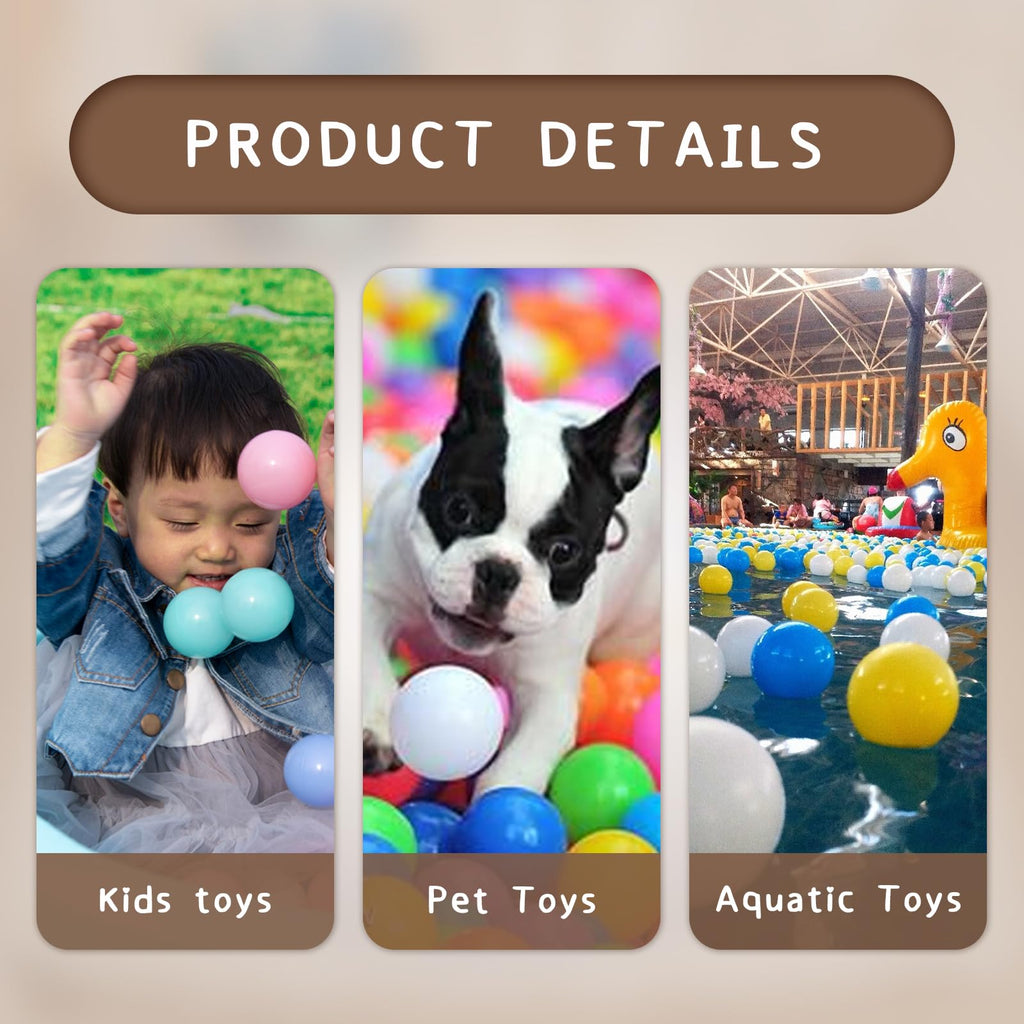 BPA Free Crush Proof Plastic Ball Pit Balls Pack of 100 200 500 E7612