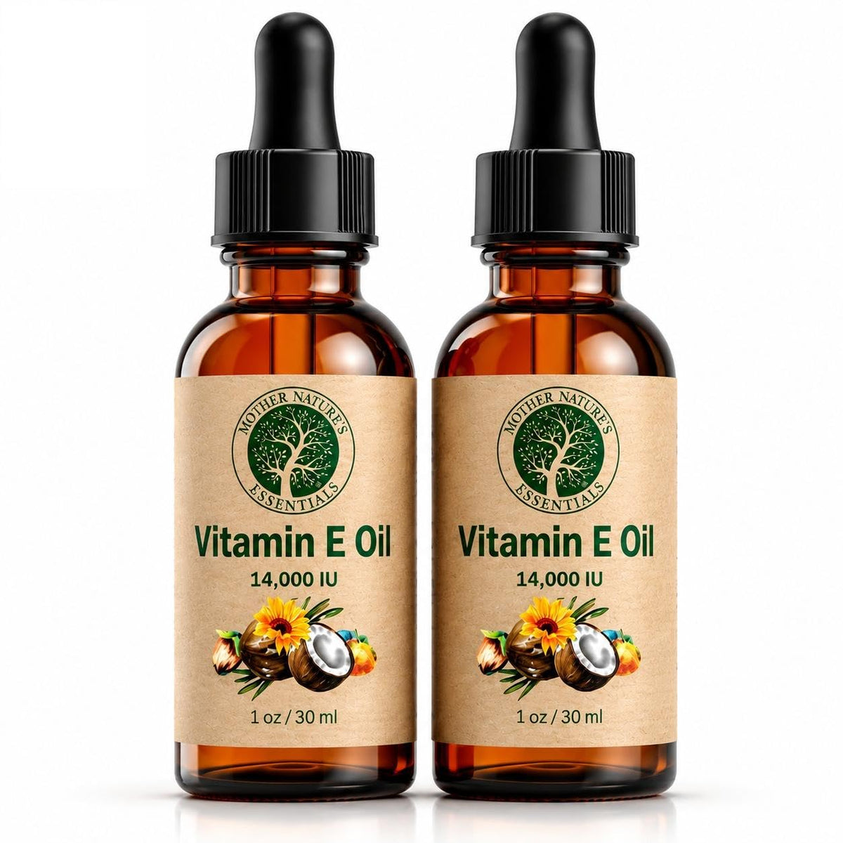 Vitamin E Oil with Jojoba & Coconut Oils + Vitamin C, 1 oz (2-Pack) Z309