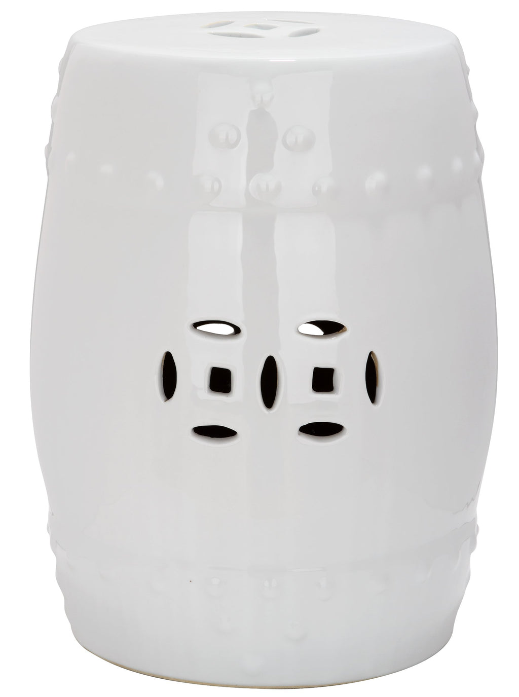 White Ceramic Garden Stool A874