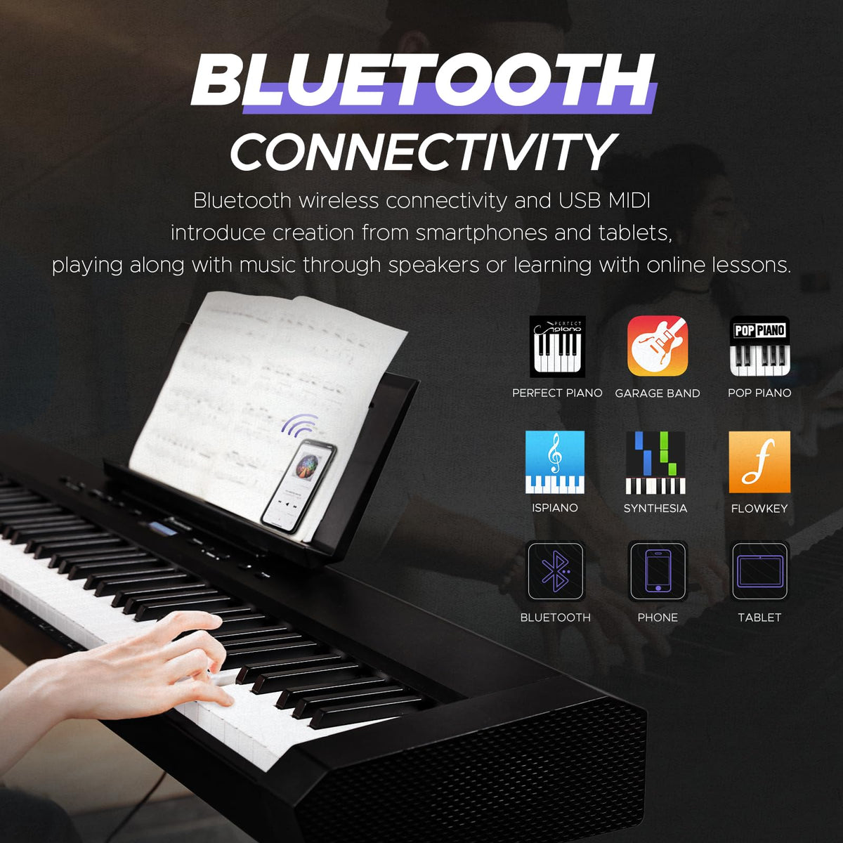 88 Key Full-Weighted Digital Piano with Triple Pedal L21330