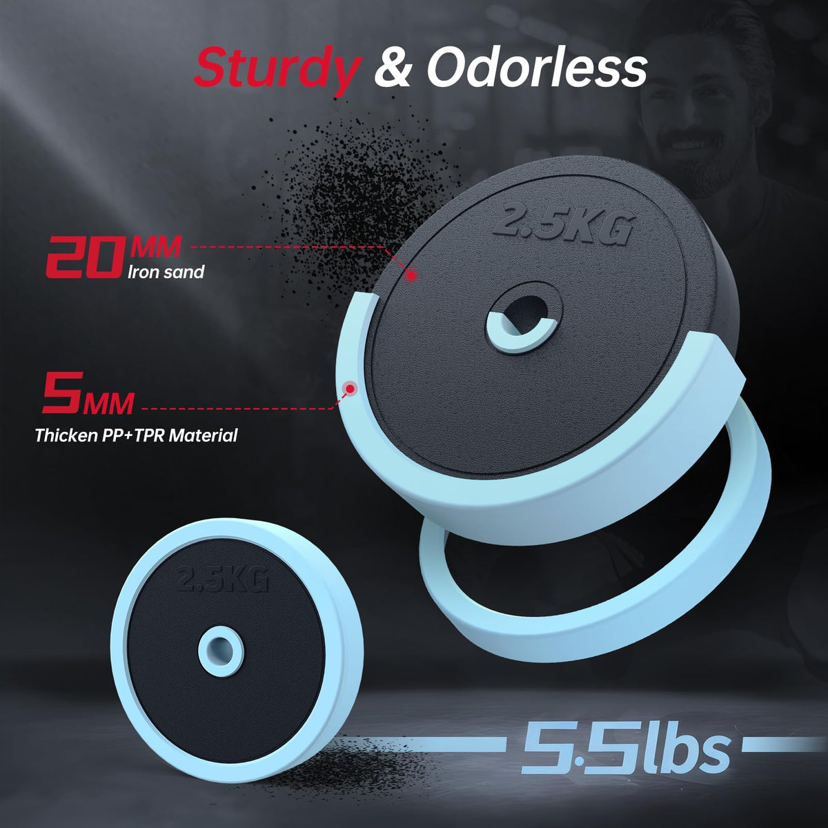 Adjustable 45lbs Dumbbell Set with Connector H60988