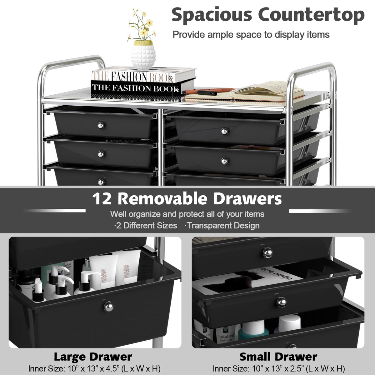 12 Drawer Rolling Storage Cart C684