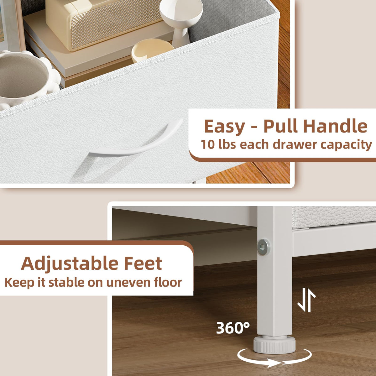 White 3 Drawer Dresser B599
