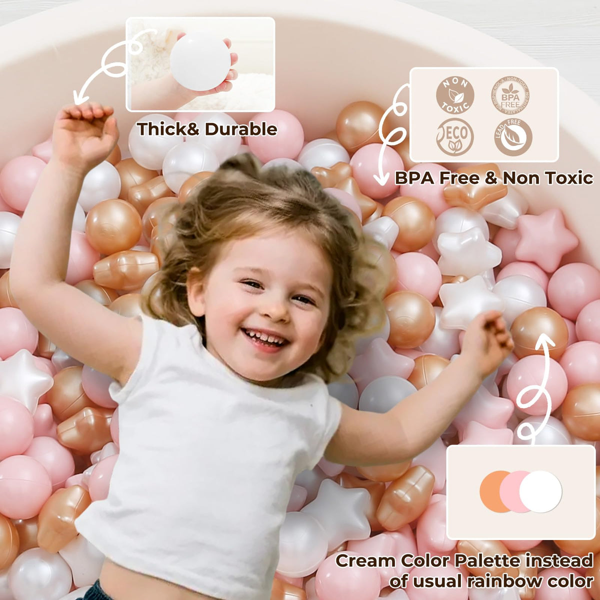 50 100 200 Count Star Ball Pit Balls Non-Toxic Plastic H934840