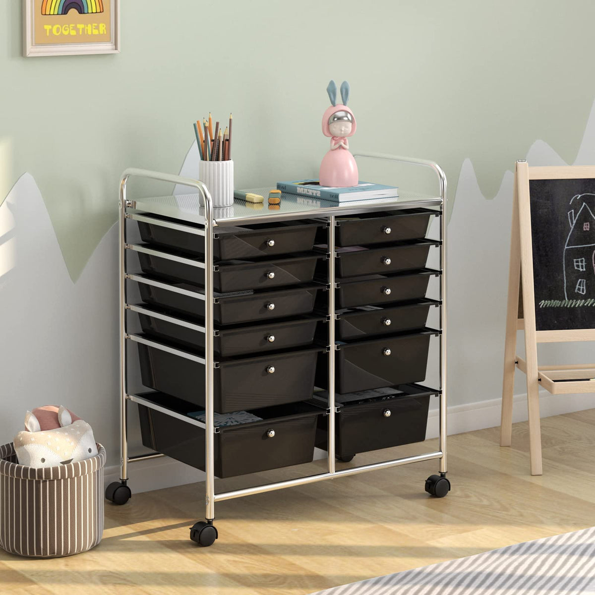12 Drawer Rolling Storage Cart C684