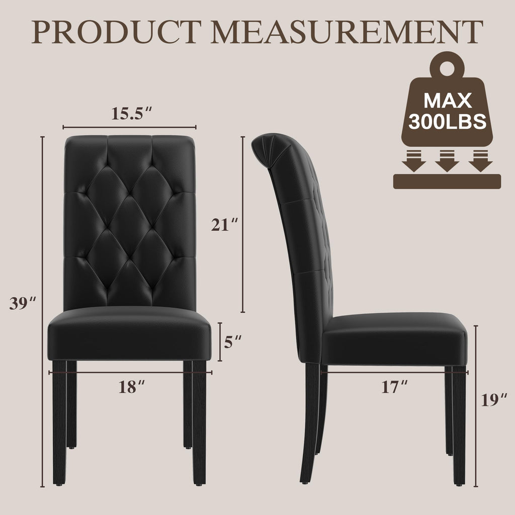 Black Upholstered Dining Chairs Set of 2 K449