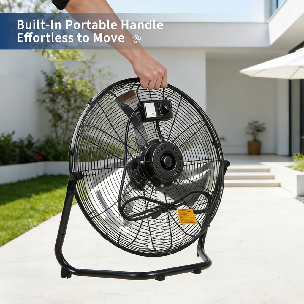 20 Inch 3 Speeds High Velocity Metal Floor Fan J47420