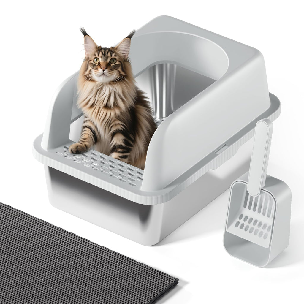 Stainless Steel Cat Litter Box with Lid B6363
