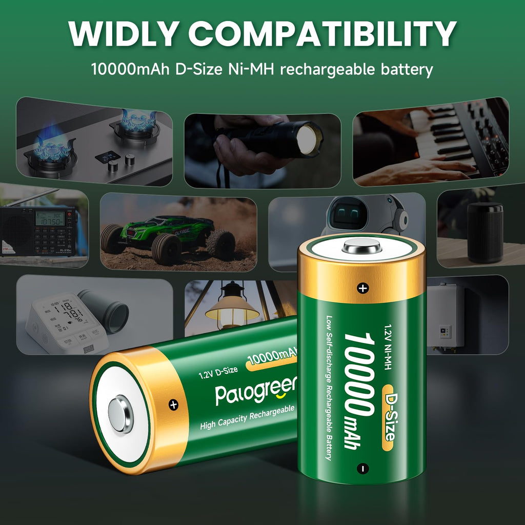 4 Pack 1.2V D Size Rechargeable Batteries G18678