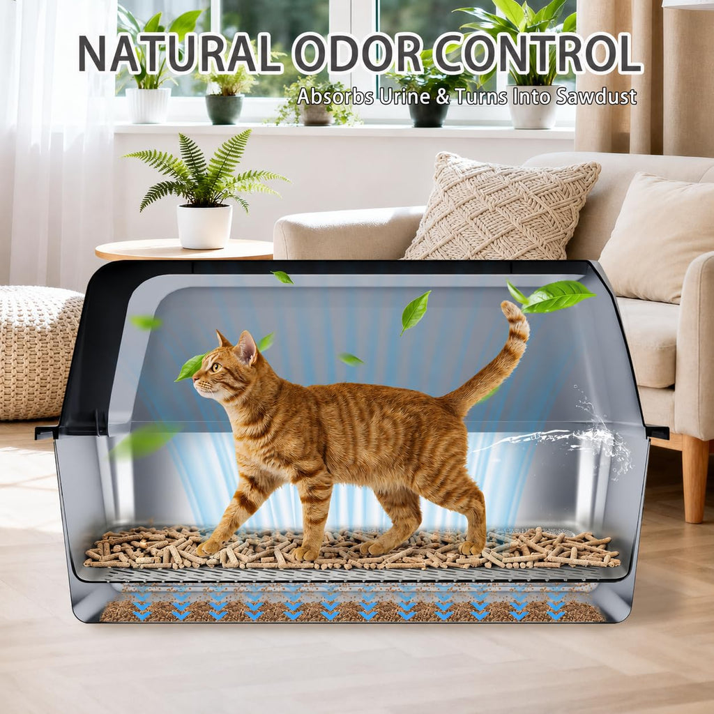 Stainless Steel Sifting Litter Box with Lid U834