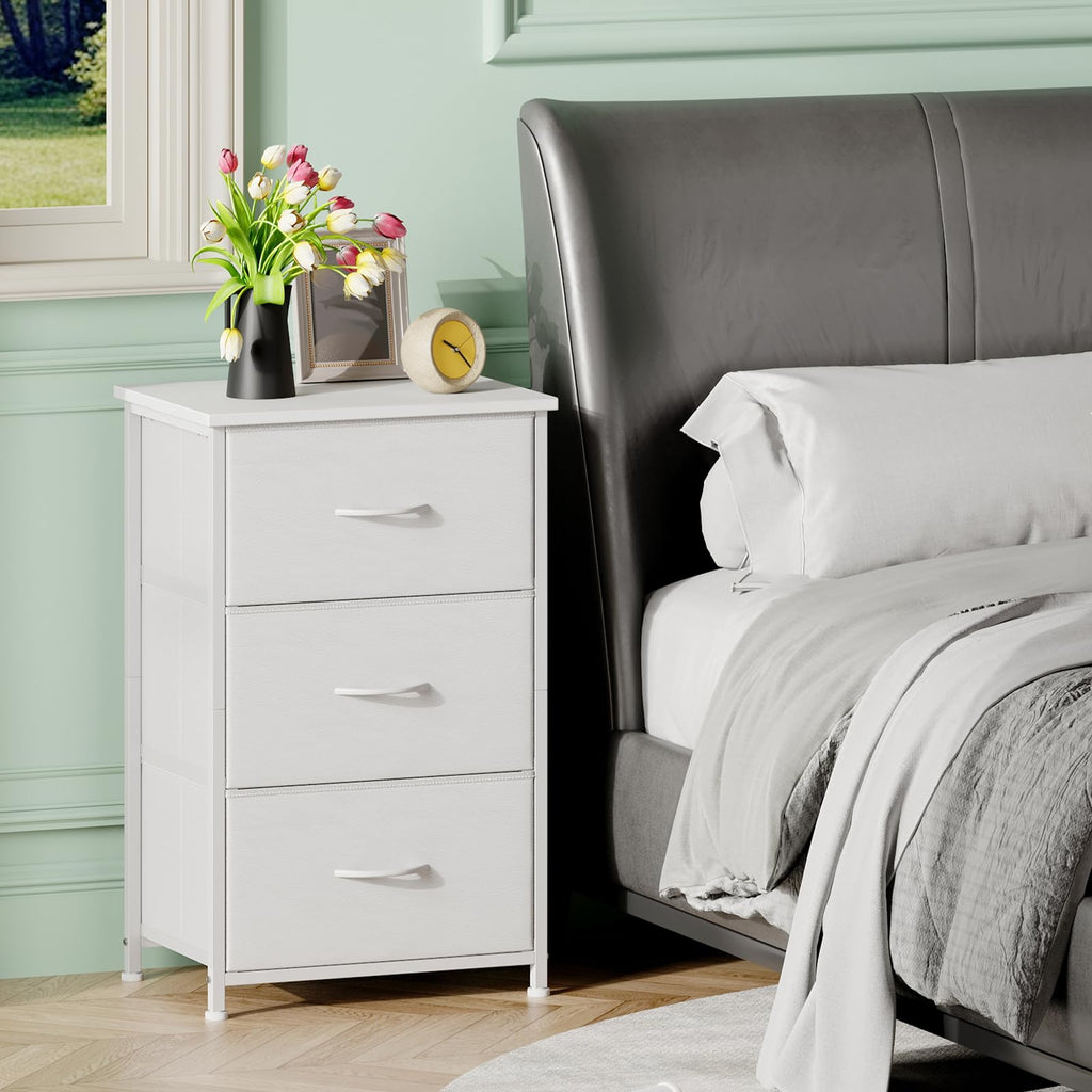 White 3 Drawer Dresser B599