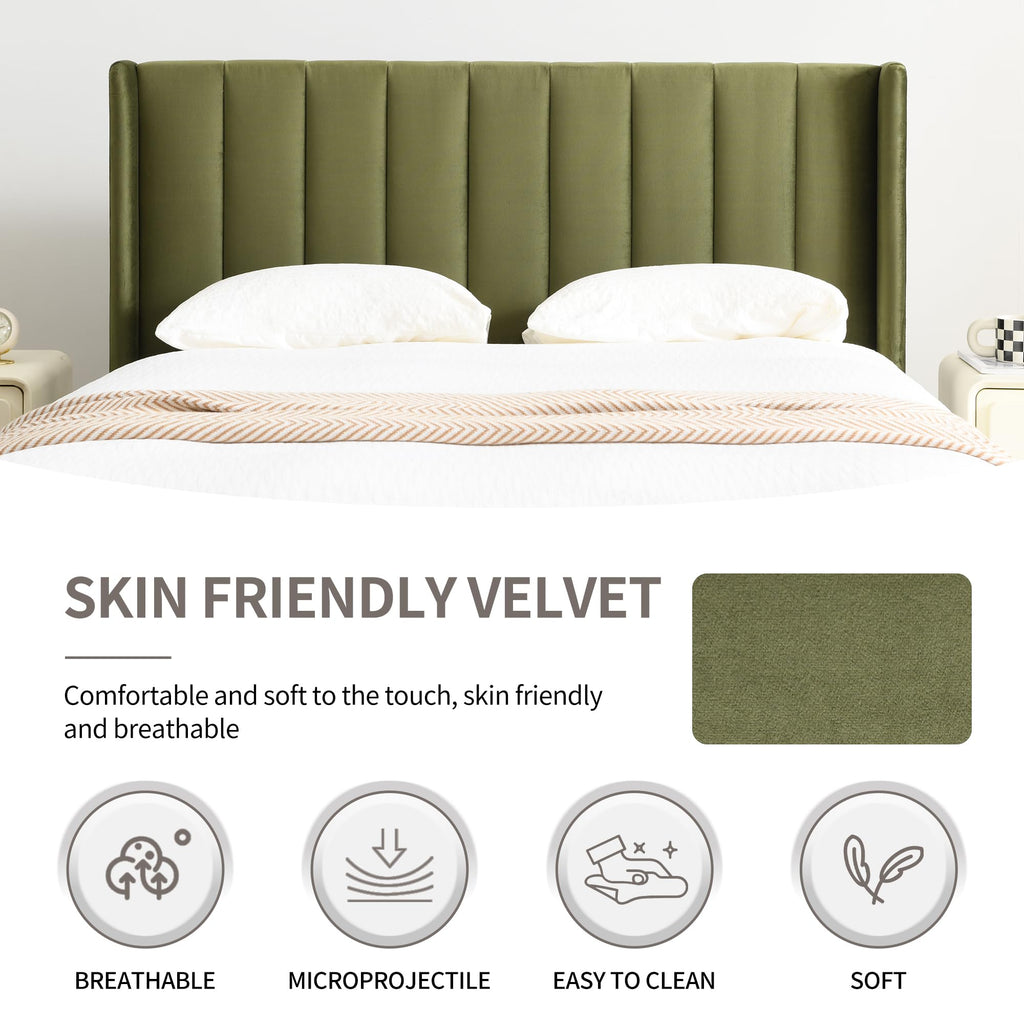 Queen Bed Frame with Upholstered Headboard J69759