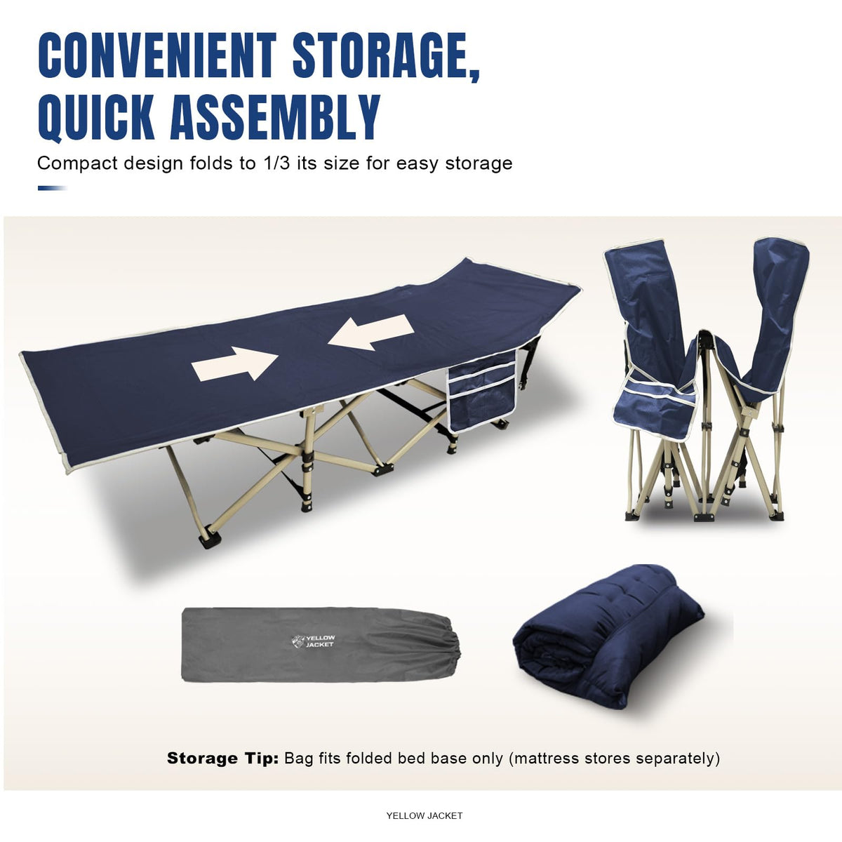 Folding Camping Cot with Mattress and Carry Bag V819193