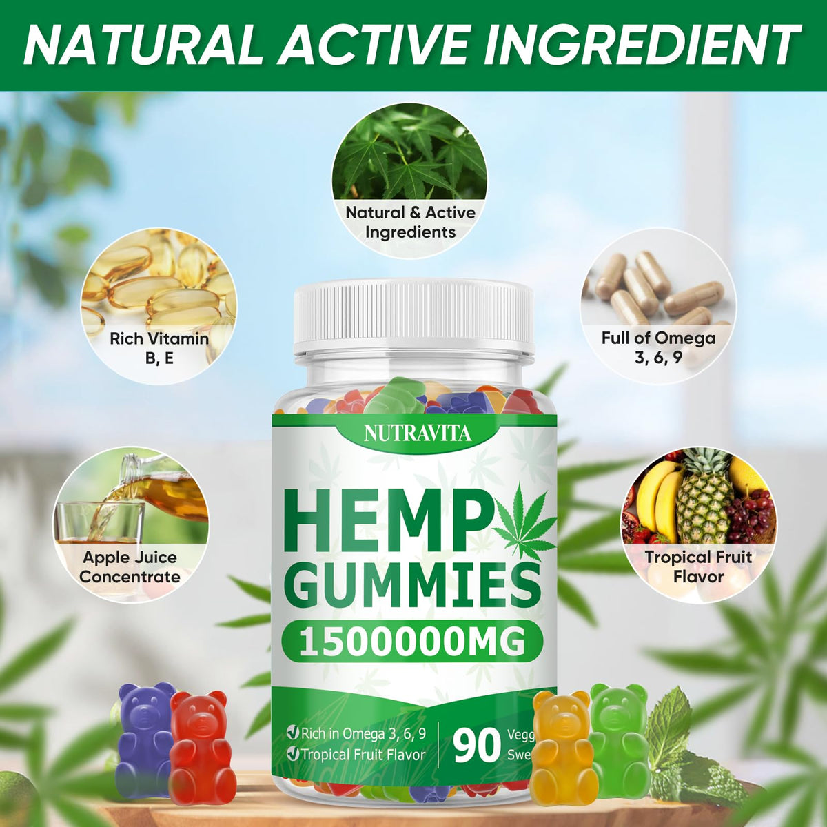Fruit Hemp Gummies 180 Gummies B321779