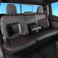 Faux Leather Seat Covers Full Set Black with Red Trim M55985
