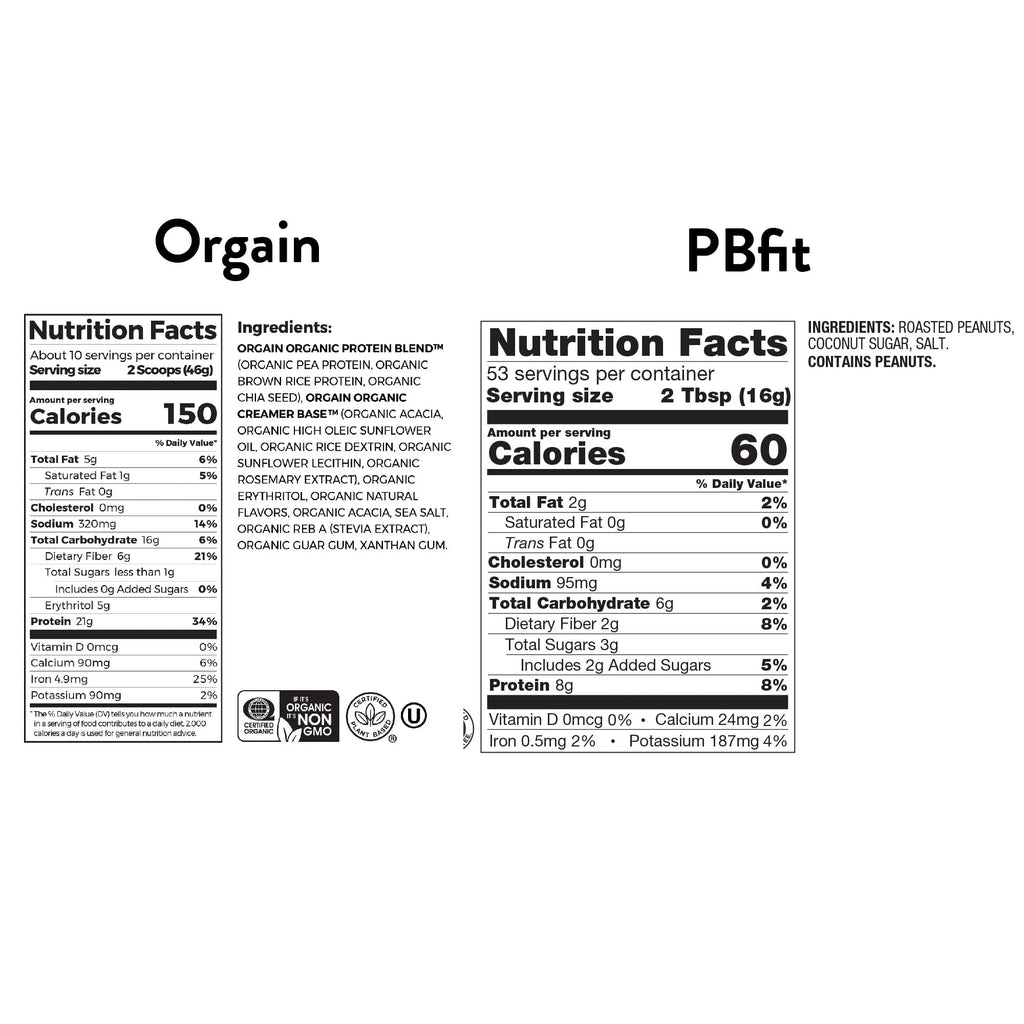 Organic Vegan Protein Powder, Chocolate Fudge 2 lbs + Original 30 oz C21602