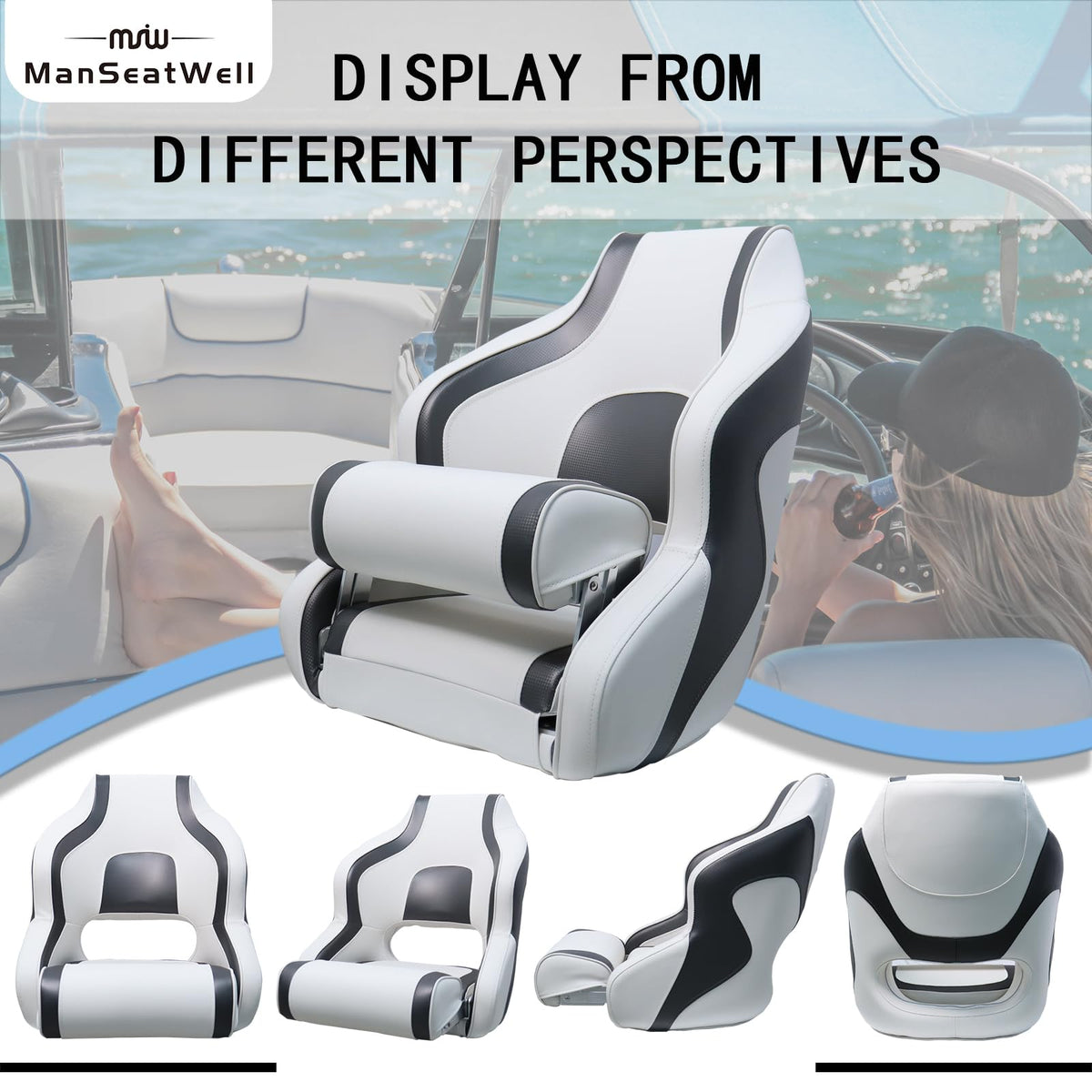 White Black Boat Seat M6278