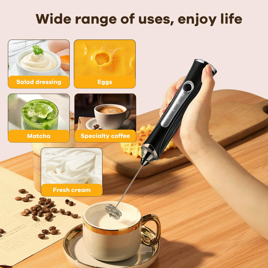 Handheld Rechargeable Milk Frother with Stand A1495