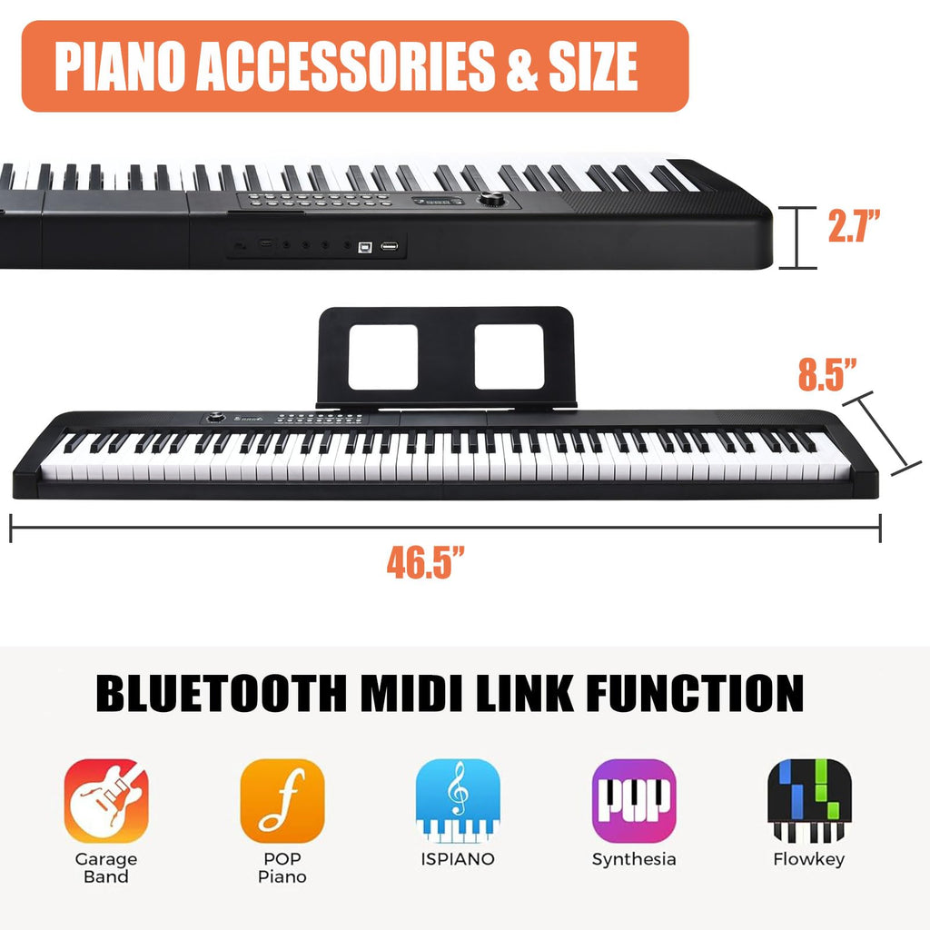 88 Key Digital Piano with Semi Weighted Keys D9213