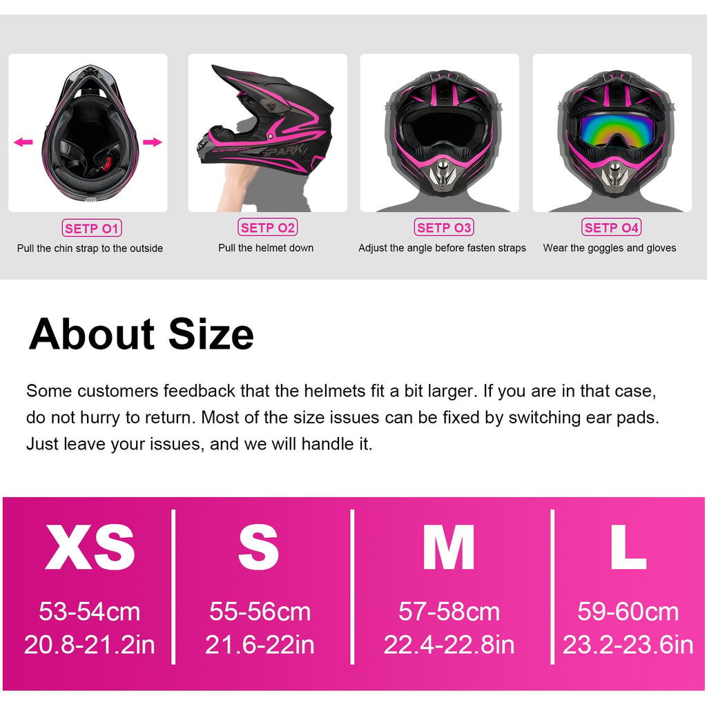 Kids DOT Approved Full Face Motocross Helmet R55793