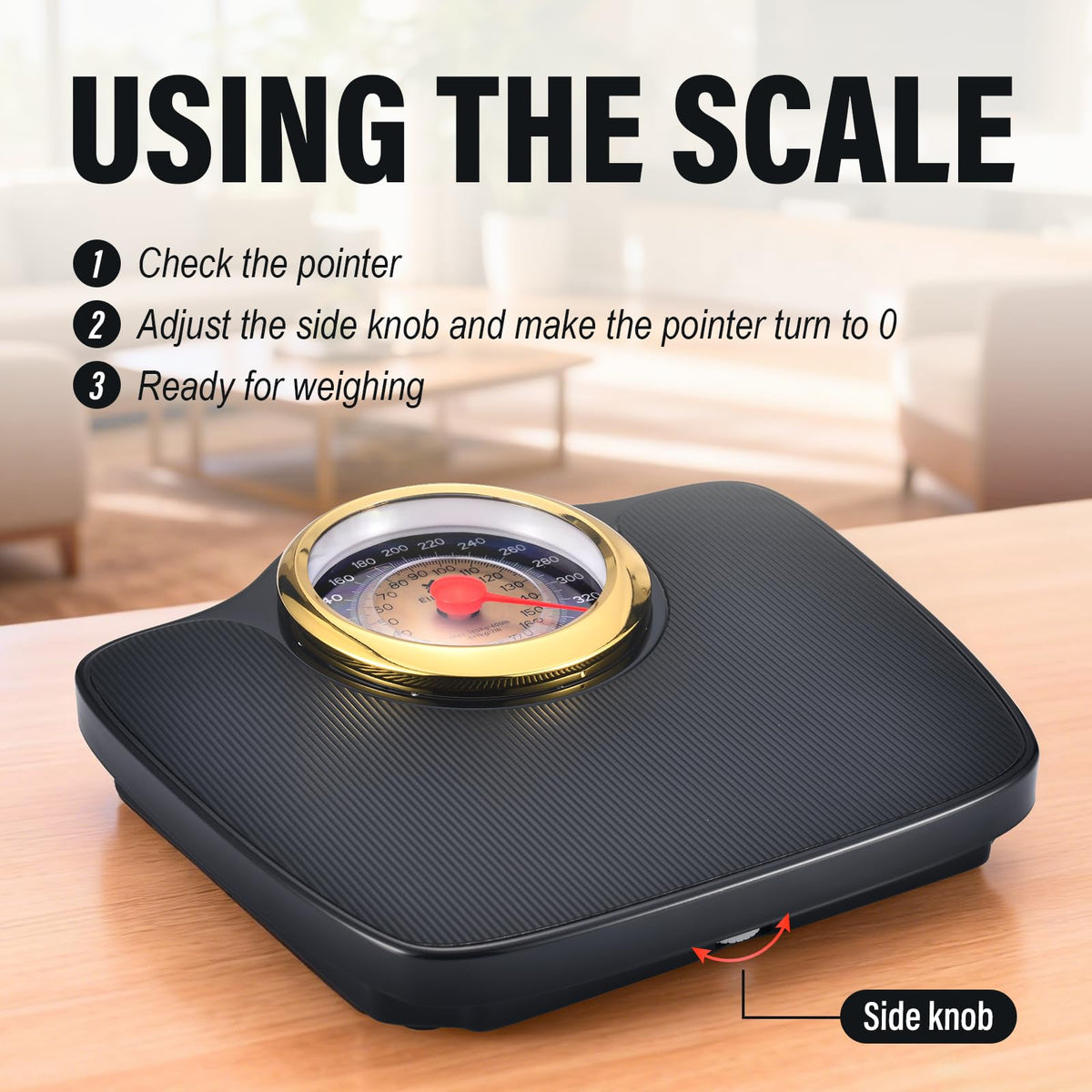 Mechanical Bathroom Scale, Large Dial, 400lbs G419212