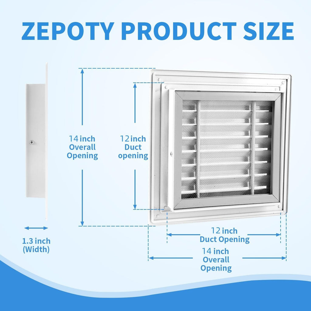 14" x 14" Aluminum Gable Vents with Screen, 2 Pack L15982